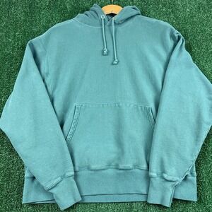 Champion Hoodie Men's Medium Teal Reverse Weave Heavyweight Cotton Blend Blank